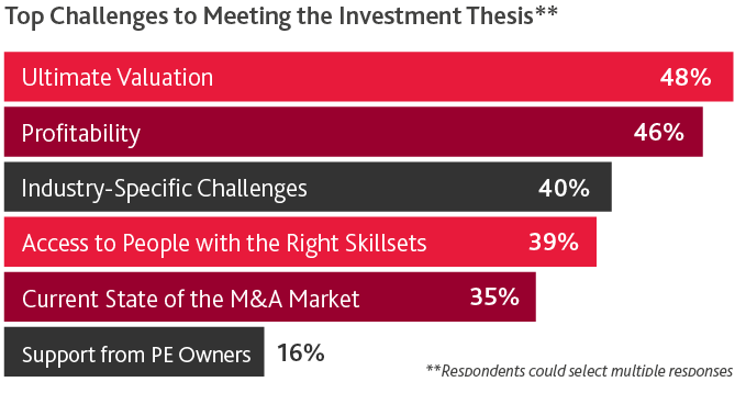 Graphic showing the top challenges of Investment Thesis