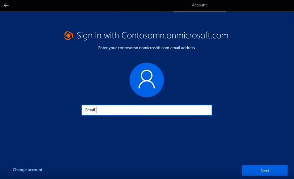 Sign in with Contosomn.onmicrosoft.com screen.