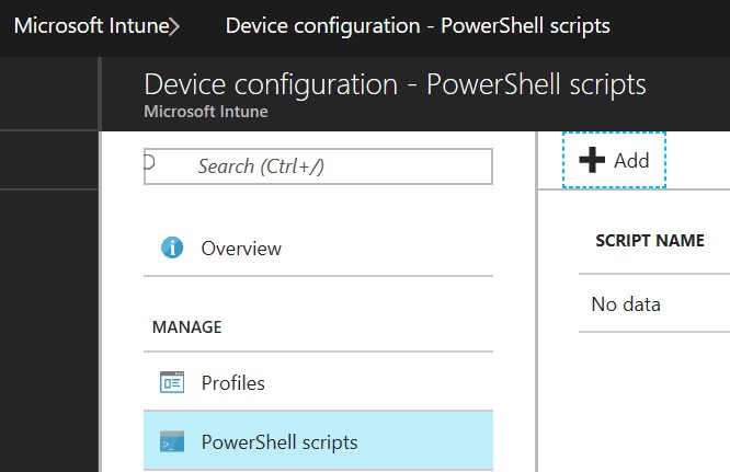 Microsoft Intune screen.