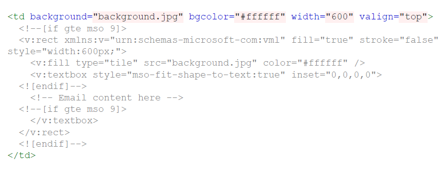 How to use VML background images in your emails