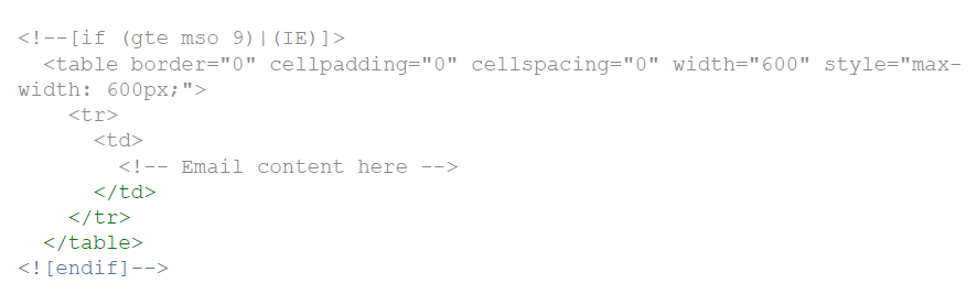 Use conditional comments to target specific versions of Outlook