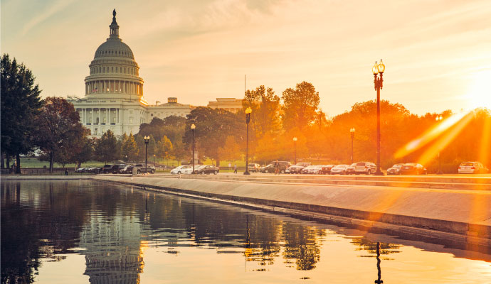 The national mall with US Capitol in the background