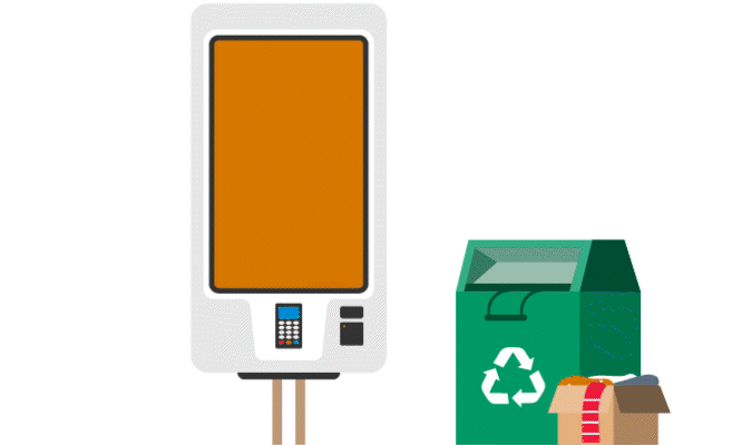GIF illustrated image of a digital recycling program