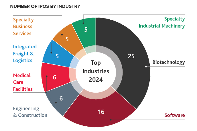 Number of IPOs by Industry chart.