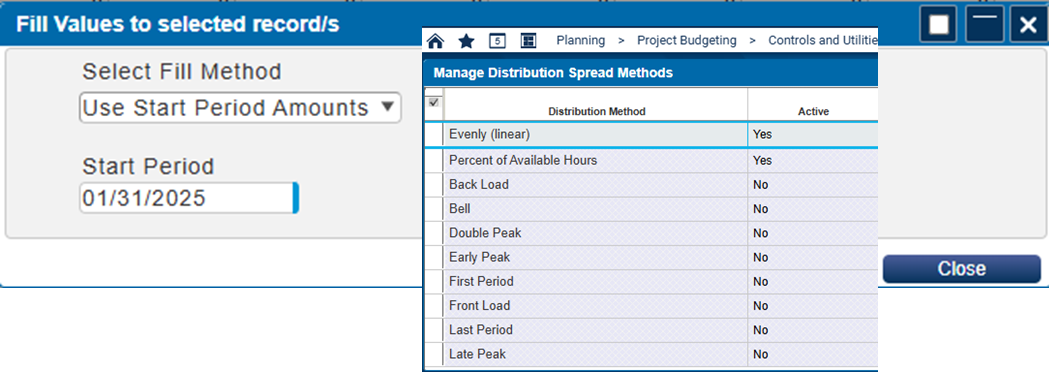 Costpoint's Fill Values